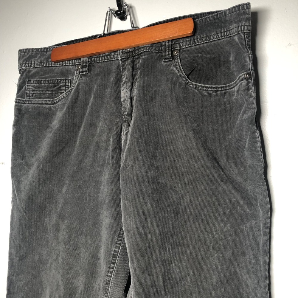 Prana Corduroy Pants Mens 34x32 Charcoal Grey Slim Fit Breathe Straight Leg